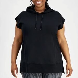 ID Ideology Women's Plus Size Comfort Flow Cap-Sleeve Tunic, Deep Black, 4X New